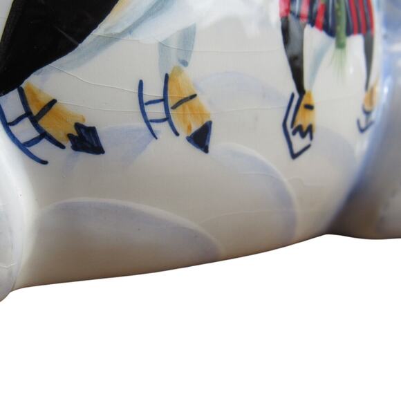 APPLETREE BEAR COOKIE JAR BEARY MERRY CHRISTMAS SNOWFLAKE SNOWMAN - Picture 9 of 9